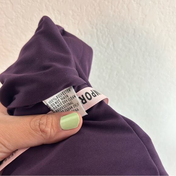 IEENA FOR MAC DUGGAL FOLD OVER ONE SHOULDER GOWN WOMEN DEEP PURPLE SIZE 2 NEW - Picture 6 of 12